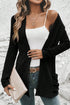 Ribbed Open Front Patch Pocket Long Sleeve Knit Cardigan
